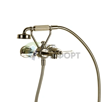 Настенный смеситель GESSI VENTI20 для ванны с ручным душем, цвет Brass PVD (65113#710) - фото 1