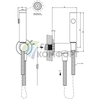 Гигиенический душ GESSI Incoso 1/2 в отделке матовая медь PVD (58153#708) - фото 2