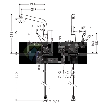 Смеситель для кухни Hansgrohe Metris M71: однорычажный с поворотным изливом, хром (14888000) - фото 2
