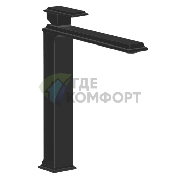 Смеситель для раковины Gessi Eleganza высокий без донного клапана черный металлик (46004#706) - фото 1