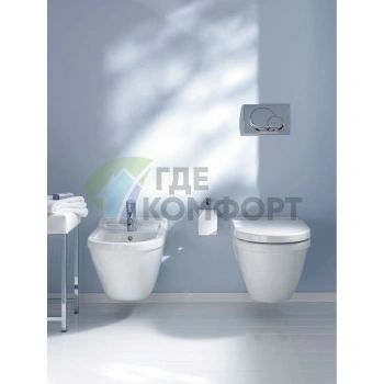 Подвесной унитаз Duravit Starck 3 с инновационной системой смыва — артикул 2201090000 (2201090000) - фото 4