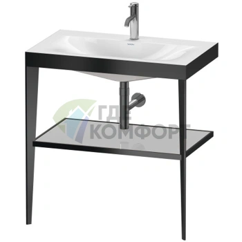 Консоль напольная Duravit XViu с раковиной и полкой 850x800x480 мм, черный мат/хром (XV4715OB210) - фото 1