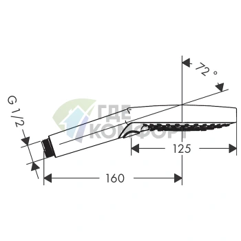 Ручной душ HG Raindance Select S: 3 режима струи, EcoSmart, хром (26531000) - фото 2