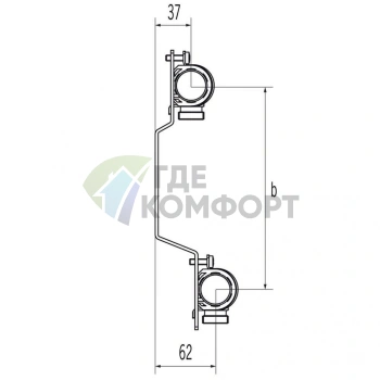Коллекторная группа REHAU HLV на 5 выходов (РЕХАУ - 11102071001)1x3/4ЕК из нержавеющей стали - фото 3