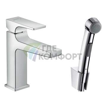 Смеситель Hansgrohe Metropol для раковины и биде с душем-бидетте в комплекте, хром (32522000) - фото 1