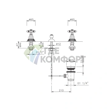 Комплект для биде Nicolazzi Impero в золотом цвете (1210GO36) - фото 2