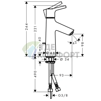 Смеситель для раковины Hansgrohe Talis S 100, хром (72020000) - фото 2
