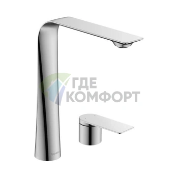 Смеситель для раковины Duravit D.1 высокий на 2 отверстия, хром (D11130002010) - фото 1