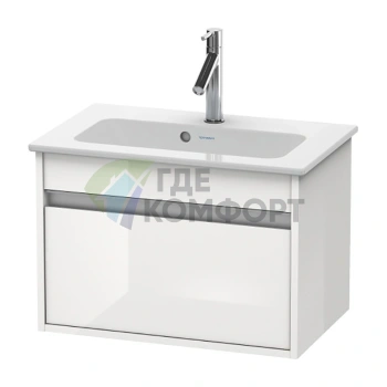 База под раковину Duravit Ketho 410x600x385 с выдвижным ящиком, белый глянец (KT642202222) - фото 1