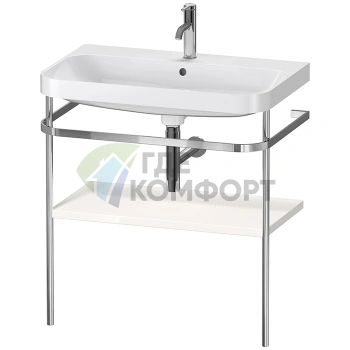 Консольный умывальник Duravit Happy D.2 Plus с полкой, белый глянец (HP4837O2222) - фото 1