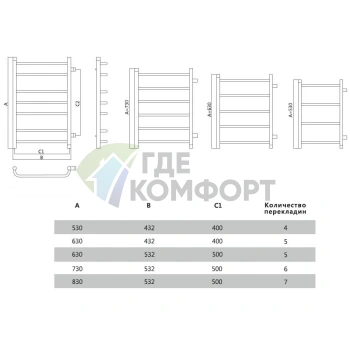 Полотенцесушитель Terminus Стандарт 32/20 П5 50x63 - фото 3