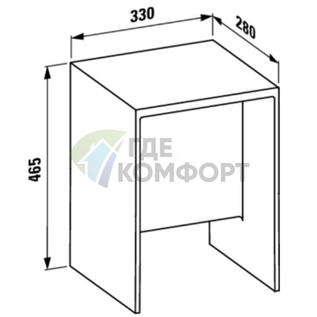 Табурет Laufen Kartell пластиковый, 33x28x46.5 см, цвет янтарь (3.8933.0.081.000.1) - фото 2