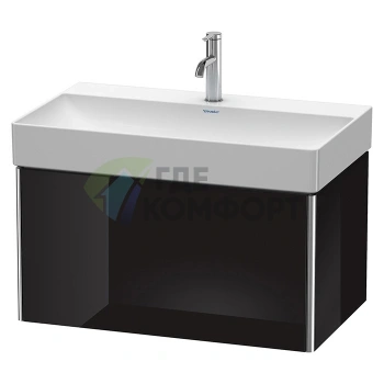 Тумба под раковину Duravit XSquare подвесная с ящиком, цвет черный глянцевый (XS406204040) - фото 1