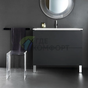 Тумба с керамической раковиной Laufen Kartell 800 мм белая с шиферными ящиками (8.6033.5.642.104.1) - фото 1