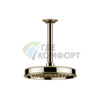 Верхний душ GESSI VENTI20 200 мм с потолочным держателем 288 мм (Brass PVD) (65152#710) - фото 1