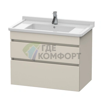 Подвесная тумбочка Duravit DuraStyle 800x470 мм, 2 выдвижных ящика, для умывальника Starck 3, цвет серо-коричневый матовый (DS648809191) - фото 1