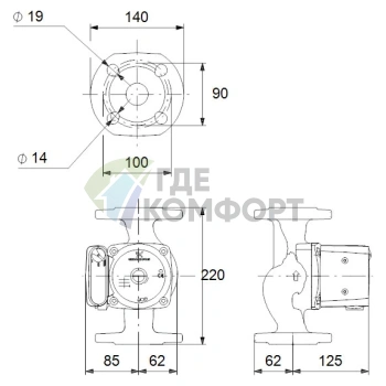 Циркуляционный насос Grundfos UPS 32-80 F 220 - фото 3