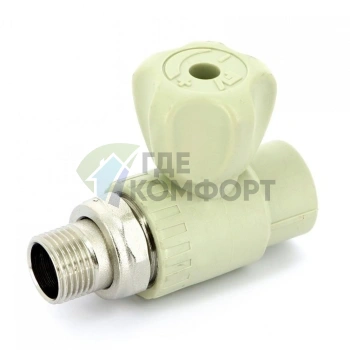 Кран шаровой радиаторный 20x1/2 НР, прямой PPR FV-Plast