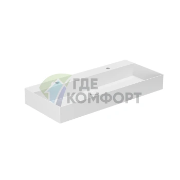 Подвесная раковина AZZURRA ELEGANCE 102x45 см белого цвета с отверстиями под смеситель - фото 1