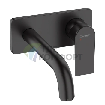 Смеситель для раковины Hansgrohe Vernis Shape встраиваемый, матовый черный, излив 207 мм (71578670) - фото 1
