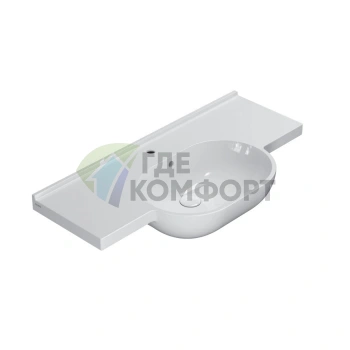 Подвесная раковина GLOBO Mode 100×49 см, белая, с отверстием под смеситель (ME100BI*1)