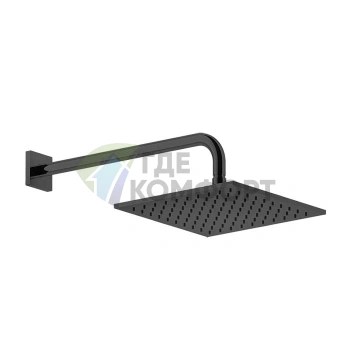 Шарнирная душевая головка GESSI Rilievo 250x250 мм, цвет Nero XL (59158#299) - фото 1