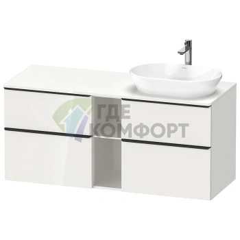 Тумбочка подвесная Duravit D-Neo 644x1400x550 мм, 2 ящика, белый высокоглянцевый (DE4970R2222) - фото 1