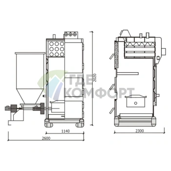Твердотопливный напольный пеллетный котел Kentatsu Furst Vulkan Max PR-420D - фото 2