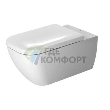 Подвесной унитаз Duravit Happy D.2 Rimless без ободка с вертикальным смывом, белый (2550090000) - фото 1