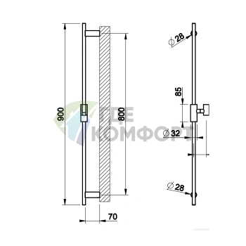 Стильная душевая штанга Gessi Ingranaggio Black XL (63585#299) - фото 2
