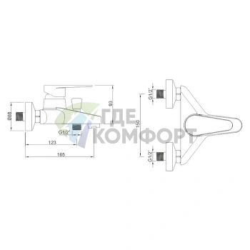 Смеситель для ванны с душем Zorg Inox Viki-W - фото 4