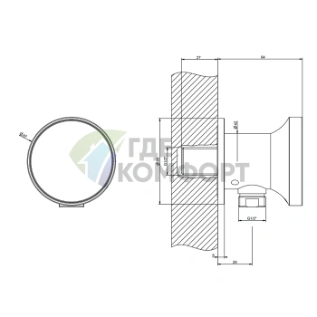 Смеситель для ванны GESSI ORIGINI со шланговым подключением, цвет Finox Brushed Nickel (66169#149) - фото 2