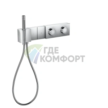Термостат для душа AX Edge 470/100 с алмазной огранкой и функцией 2 источников (46701000) - фото 1