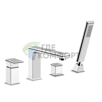 Смеситель для ванны Gessi Eleganza с переключателем на душ и хромированным покрытием (46037#031) - фото 1