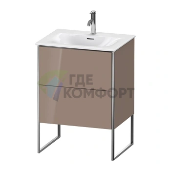 Напольная тумба Duravit XSquare с двумя ящиками, цвет Cappuccino HG (XS452208686) - фото 1