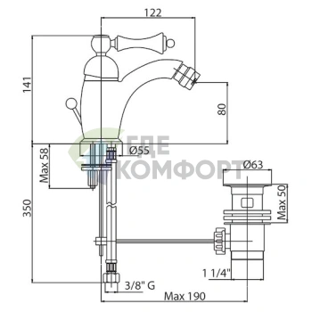 Смеситель для биде Cezares Margot MARGOT-BSM1-01-M хром - фото 2