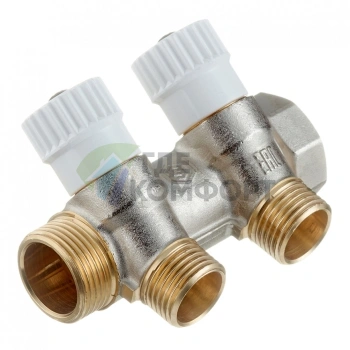 Коллектор Stout (SMB 6851 341202) 3/4 ВР(г) х 2 выхода 1/2 НР(ш) х 3/4 НР(ш) регулируeмый - фото 4