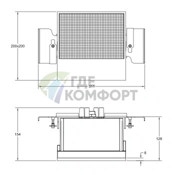 GESSI BINARIO Аудиомодуль 200x200 мм: Подключение к 61112 или проводное, установка Shift-Fix, цвет Mirror Steel (61114#238) - фото 2