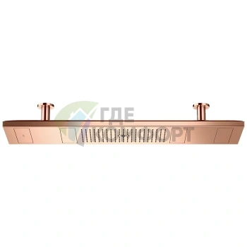Потолочный душ AX ShowerHeaven с тёплой подсветкой и 4 форсунками в полированном красном золоте 1200x300 мм (10629300) - фото 1