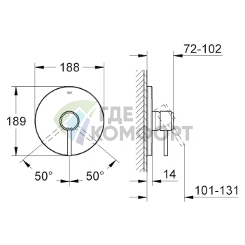 Смеситель Grohe Atrio 19463001: стильный напольный смеситель для душа - фото 2
