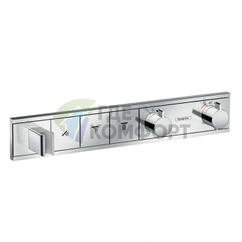 Встраиваемый термостат для душа Hansgrohe RainSelect на 3 источника с держателем, хром (15356000) - фото 1