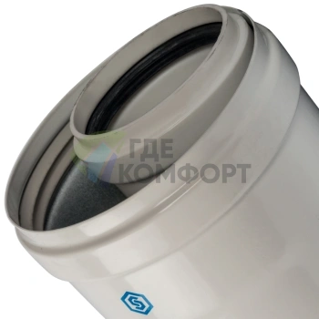 Элемент дымохода конденсационного Stout труба 2000 мм DN60/100 м/п PP-FE SCA-8610-002000 - фото 2