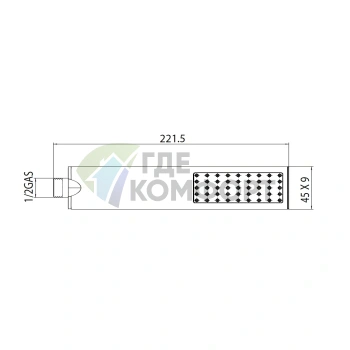 Ручной душ BOSSINI FLAT ONE в хромированном исполнении (B00270.030) - фото 2