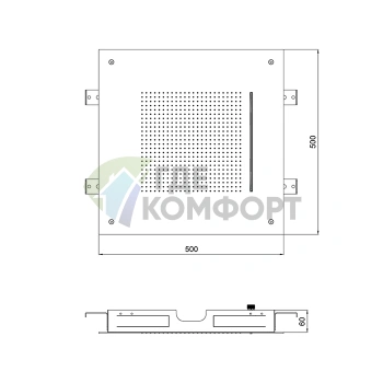 Душевая лейка Almar потолочная встраиваемая 500x500 мм с 2 режимами (E044280.MS) - фото 2