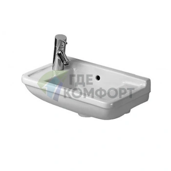 Белая подвесная раковина Duravit Starck 3 500x260 мм с переливом и отверстием слева (751500009) - фото 4