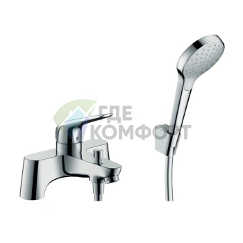 Смеситель Hansgrohe Novus для установки на край ванны с ручным душем Croma Select, хром (71044000) - фото 1
