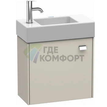 Тумба подвесная Duravit Brioso 484×239×442 мм, серая матовая, с дверцей на левых петлях (BR4051L1091) - фото 1