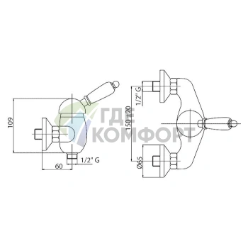 Стильный смеситель для душа Cezares Elite ELITE-DM-01-Bi - фото 2