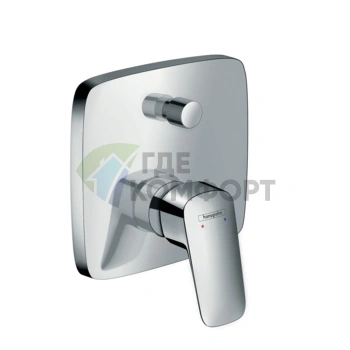 Встраиваемый смеситель для ванны Hansgrohe Logis с переключателем, хром (71407000) - фото 1