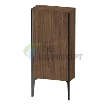 Подвесной шкаф Duravit XViu 89x50 см, тёмный орех/чёрный матовый, со стеклянными полками (XV1306LB221) - фото 1
